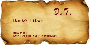 Dankó Tibor névjegykártya